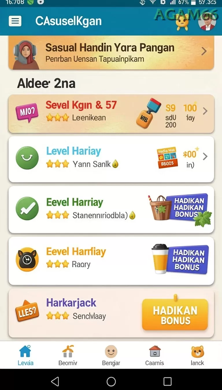 Cuplikan layar MEGA288 — menu navigasi